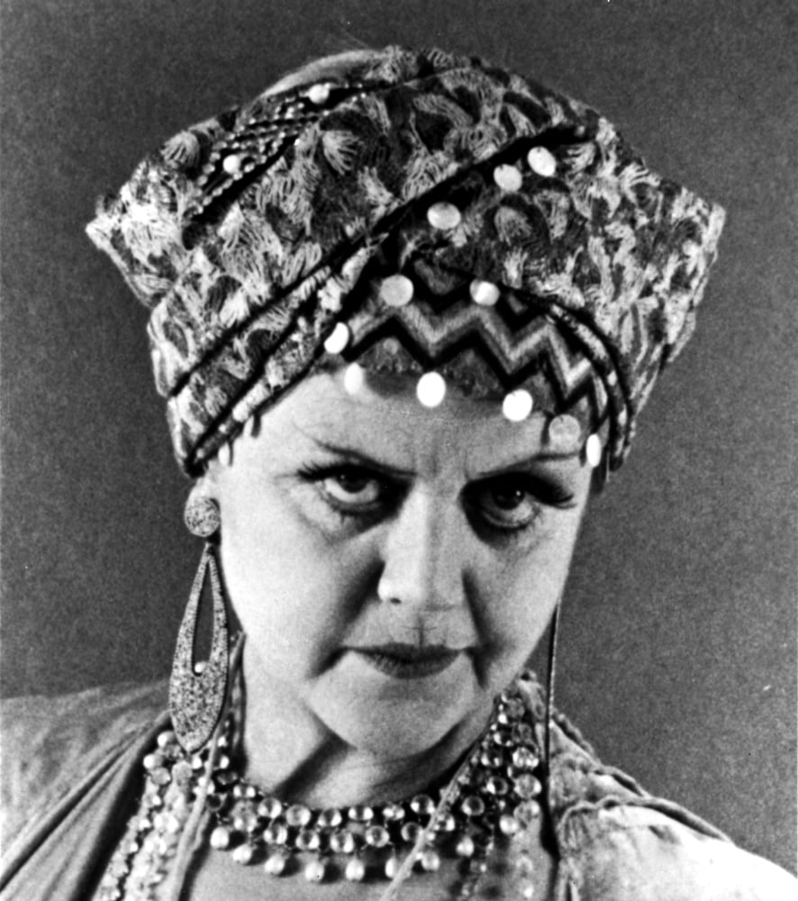 Angela Lansbury wearing a turban portrait photo print.