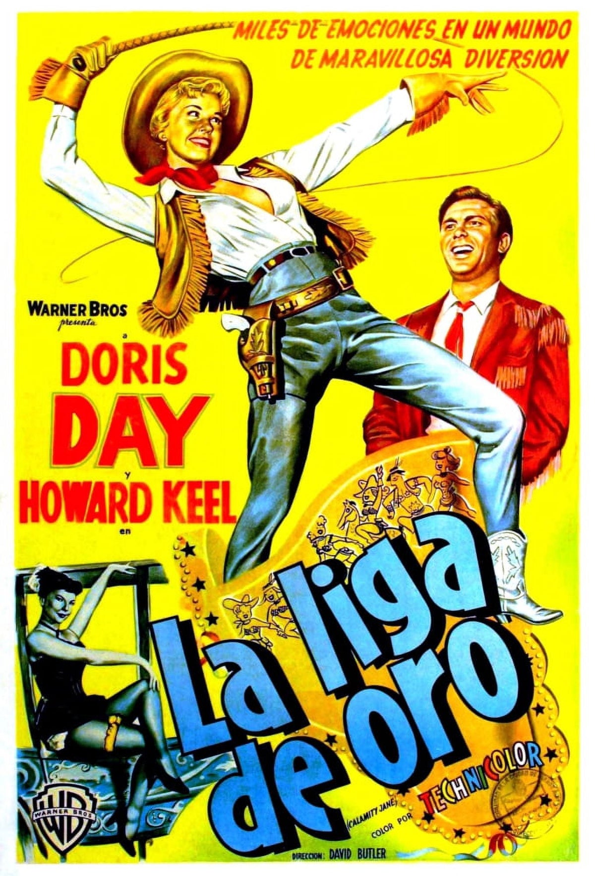 Calamity Jane movie masterprint poster featuring Doris Day and Howard Keel, 1953, 11x17