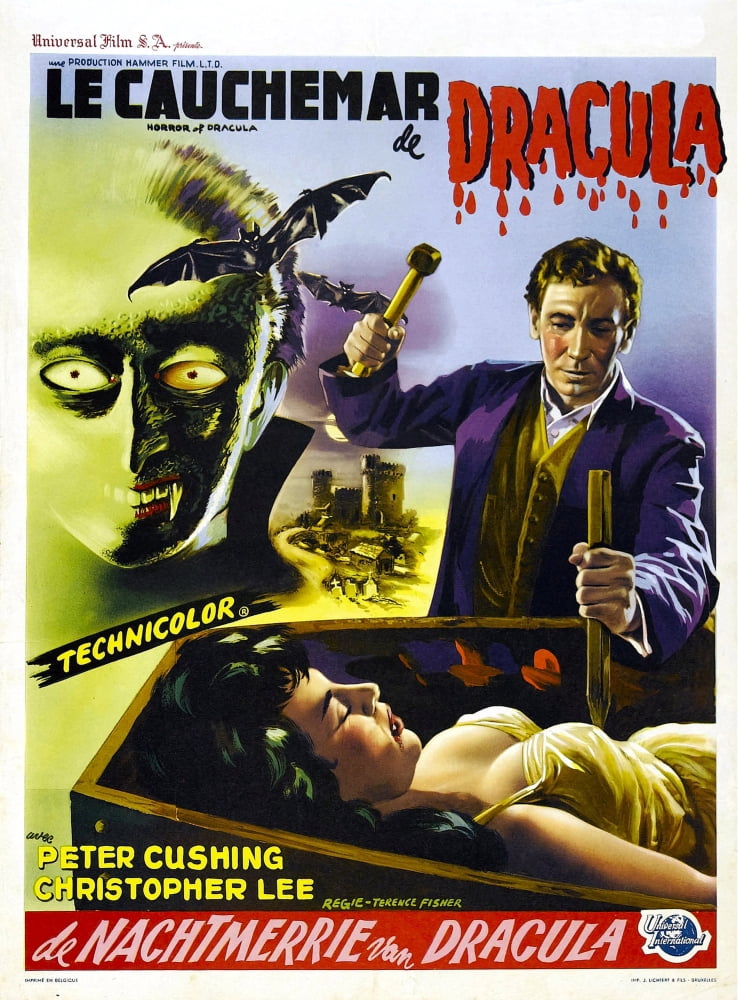 Le Cauchemar Du Dracula 1958 Movie Masterprint Poster featuring Peter Cushing