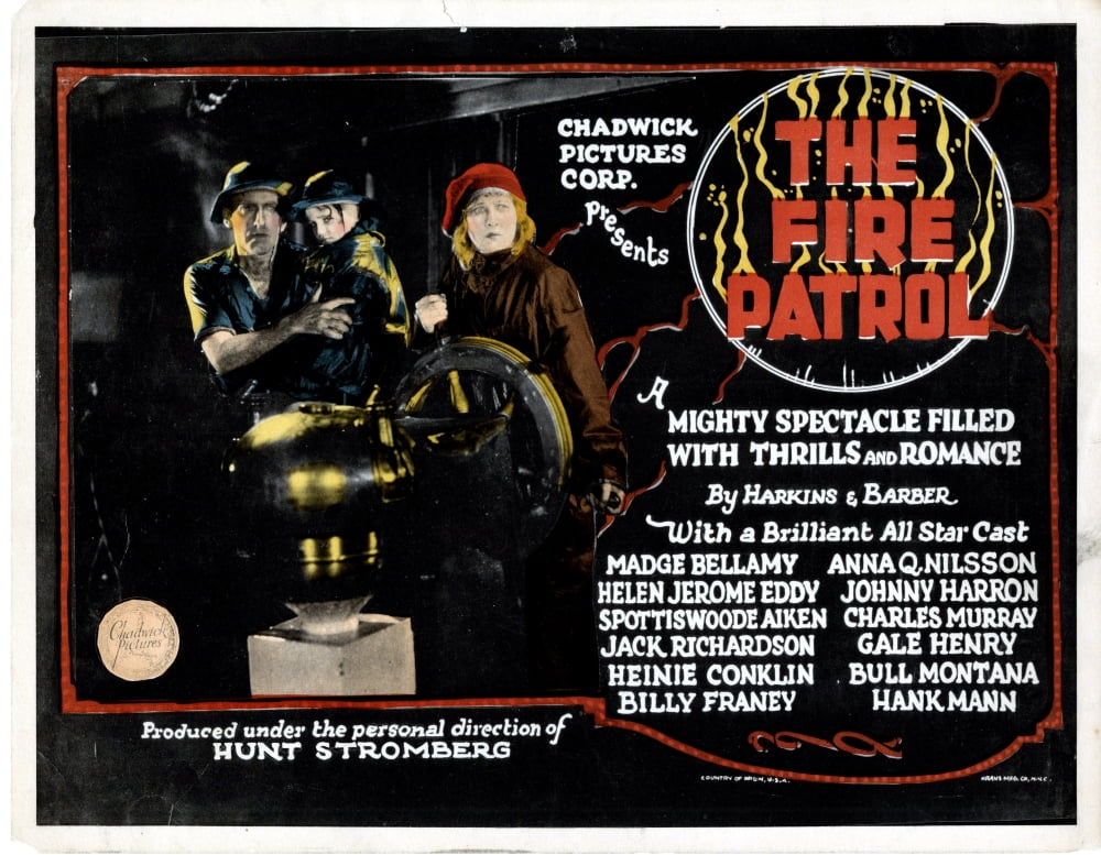 The Fire Patrol movie masterprint poster featuring Will Jeffries, Dick Brandon, and Anna Q. Nilsson from 1924.