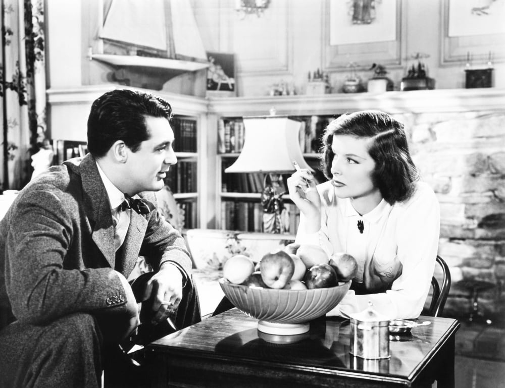 Holiday From Left photo print featuring Cary Grant and Katharine Hepburn.