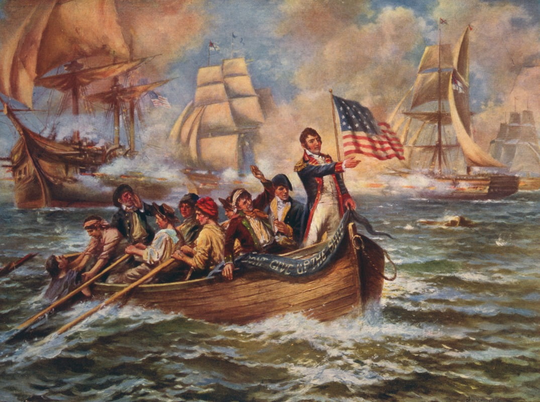 Battle of Lake Erie historical poster print by Edward Percy Moran