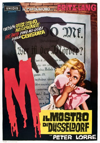 Vintage movie poster art for M (The Monster of Düsseldorf) 1960s film.