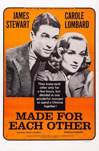 Made For Each Other movie poster print featuring Carole Lombard and James Stewart.