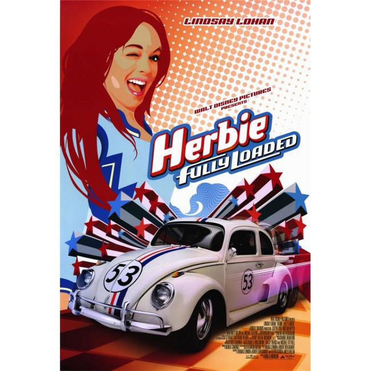 Herbie: Fully Loaded Movie Poster Print in vibrant colors, measuring 27x40 inches.