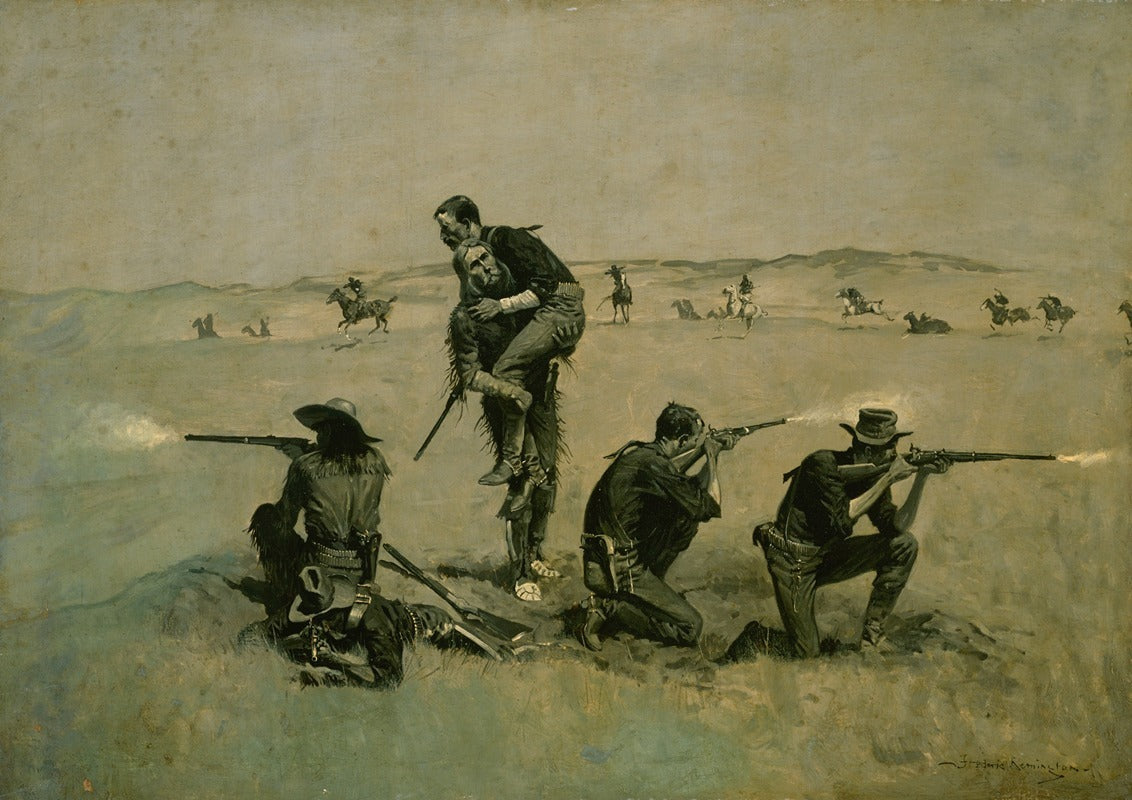 The Last Stand art print by Frederic Remington showcasing the American West.