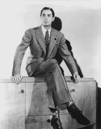 Tyrone Power classic photo print in suit, Hollywood icon