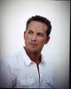 Cole Hauser photo print in white and blue striped shirt