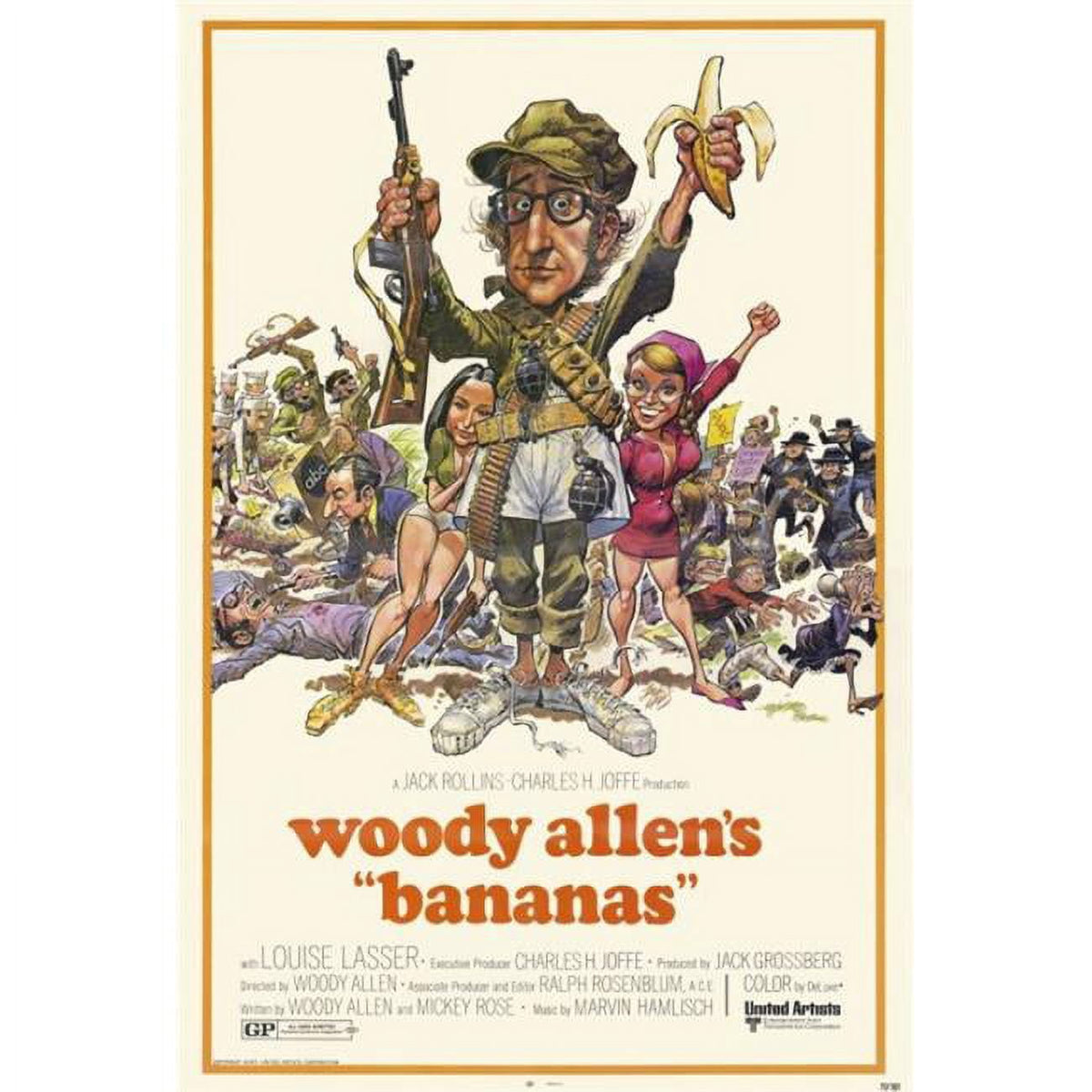 Bananas Movie Poster Print 27x40 featuring classic film art.