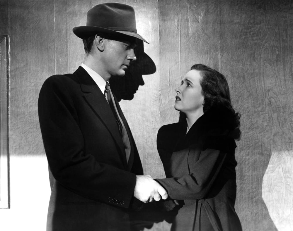 Shadow of a Doubt photo print featuring Joseph Cotten and Teresa Wright from the 1943 film.