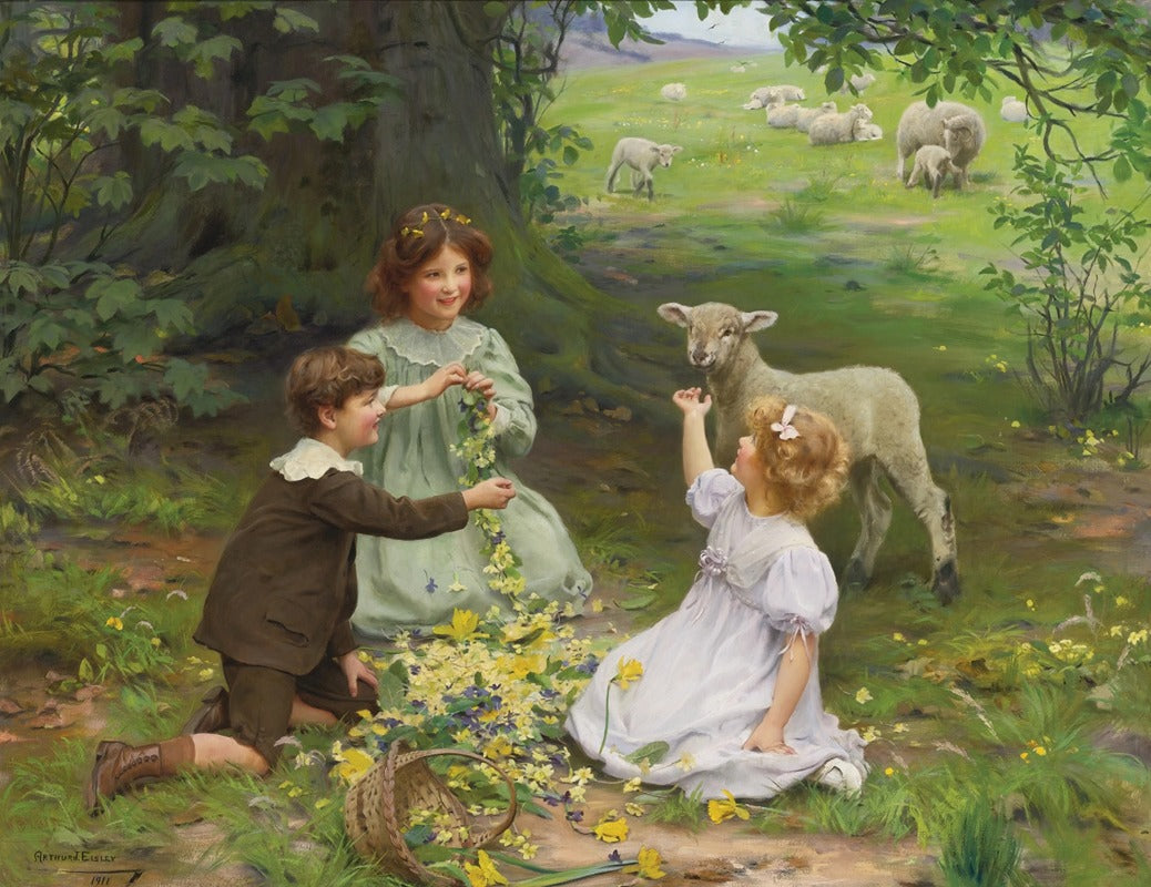 The Joy of Spring art print by Arthur John Elsley showcasing vibrant spring scenery.