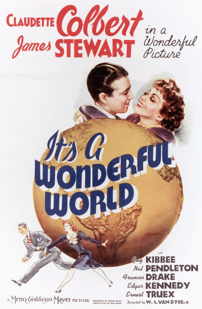 It's A Wonderful World Movie Masterprint Poster featuring James Stewart and Claudette Colbert.