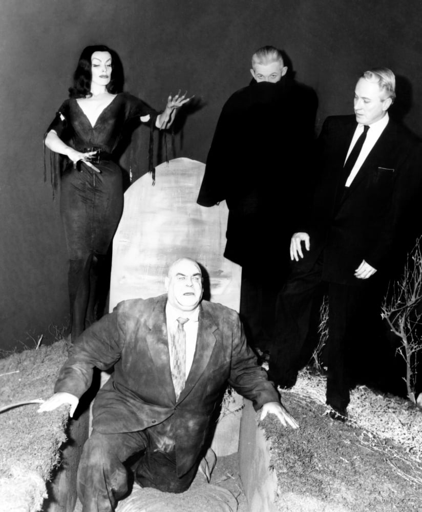 Plan 9 From Outer Space photo poster print featuring Vampira, Tor Johnson, and Dr. Tom Mason.
