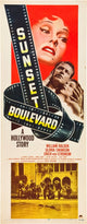 Sunset Boulevard movie poster featuring Gloria Swanson, William Holden, and Nancy Olson, 11x17 masterprint.