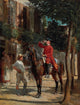 The Stirrup Cup art print by Ernest Meissonier showcasing intricate 19th-century details.