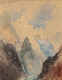 From the Top of Great Fall Yellowstone Art Print by Thomas Moran