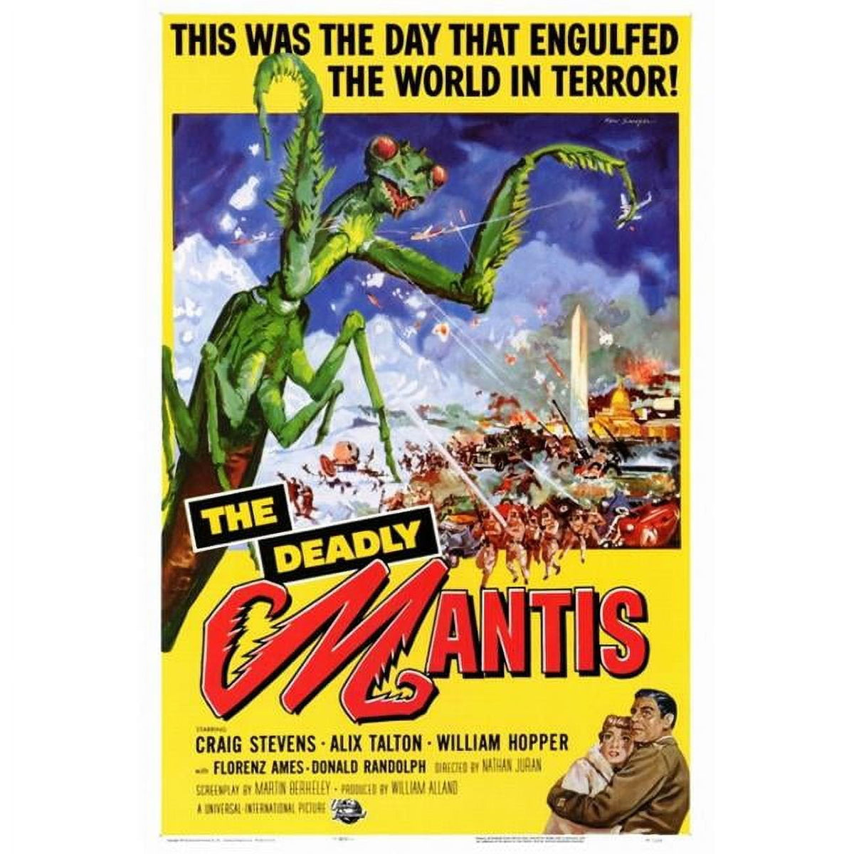 The Deadly Mantis movie poster print 27x40 inches