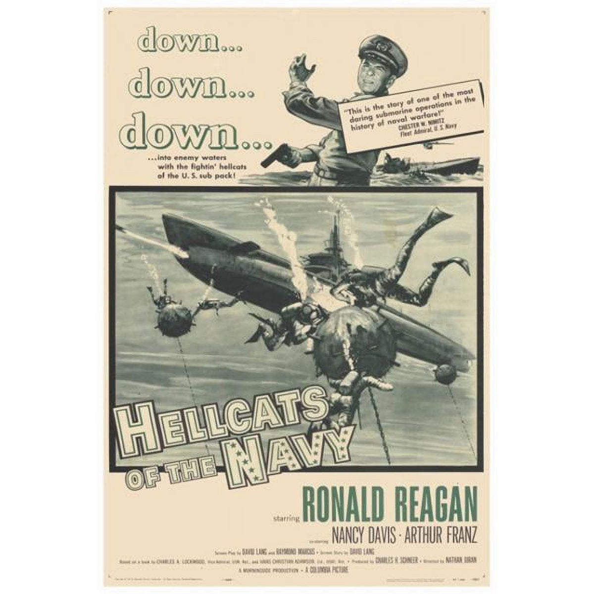 Hellcats of the Navy movie poster print featuring classic cinema imagery.