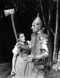 Wizard of Oz black and white photo print of Dorothy meeting the Tin Man