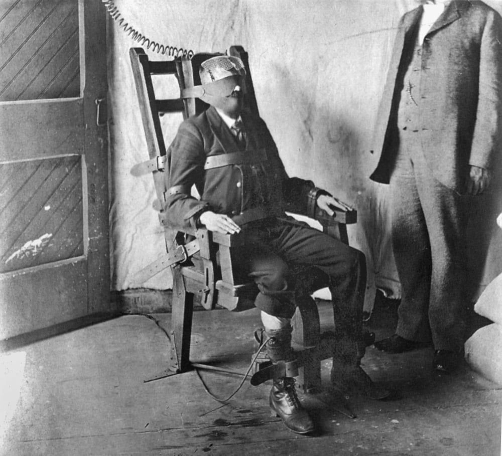 Electric Chair 1908 execution demonstration poster print