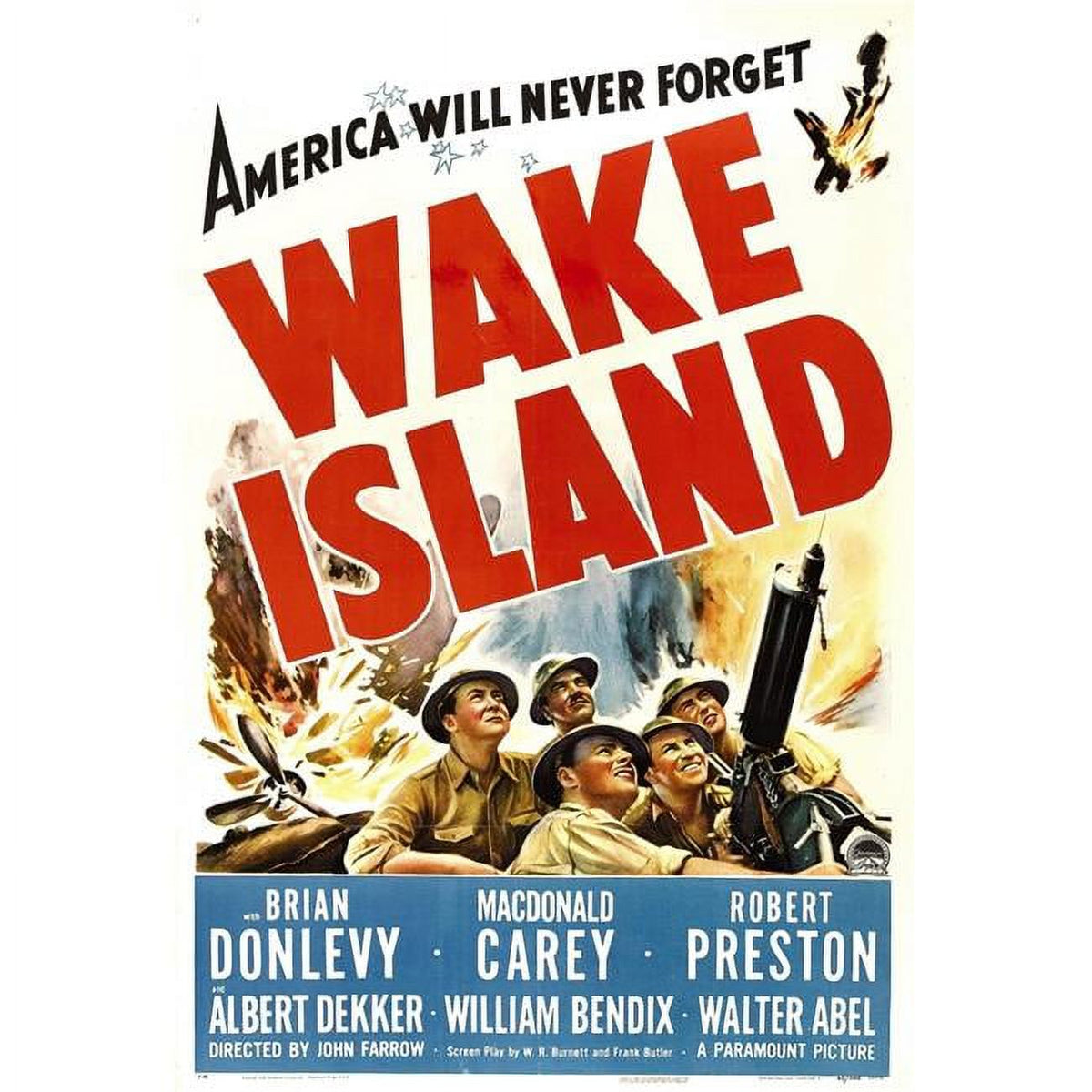 Wake Island Movie Masterprint Poster featuring Macdonald Carey, Brian Donlevy, and Robert Preston