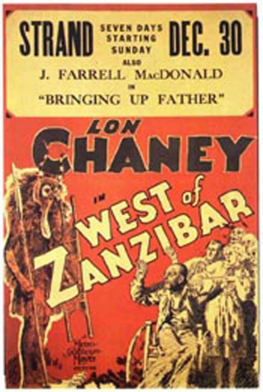 West of Zanzibar movie poster 11x17 print showcasing classic cinema.