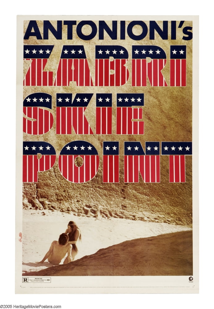 Zabriskie Point Movie Masterprint Poster featuring Mark Frechette and Daria Halprin.