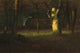 Sunset in the Woods Art Print by George Inness showing serene sunset over trees.