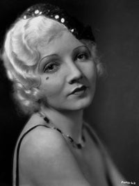 Claudette Colbert close-up portrait photo print with necklace.