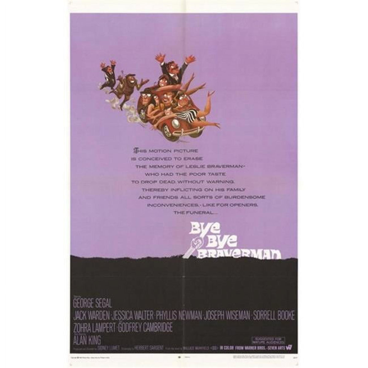 Bye Bye Braverman movie poster print in 11x17 size.