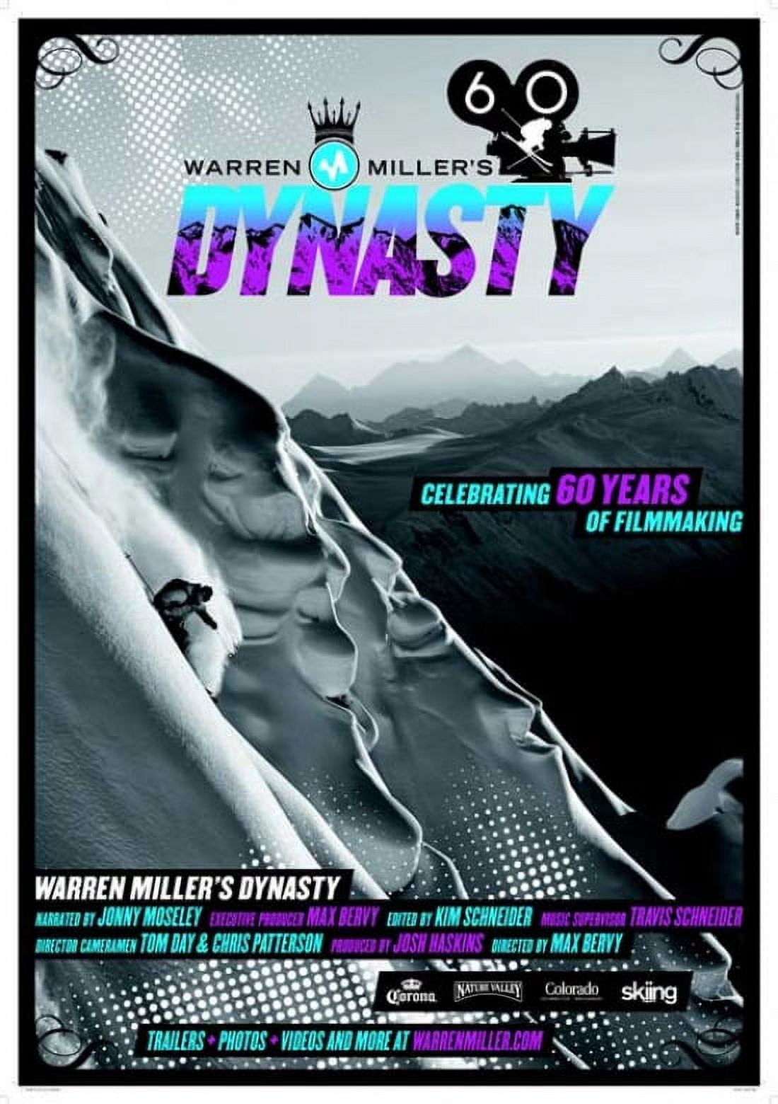 Warren Miller's Dynasty Movie Poster 11x17 print showcasing winter sports adventure