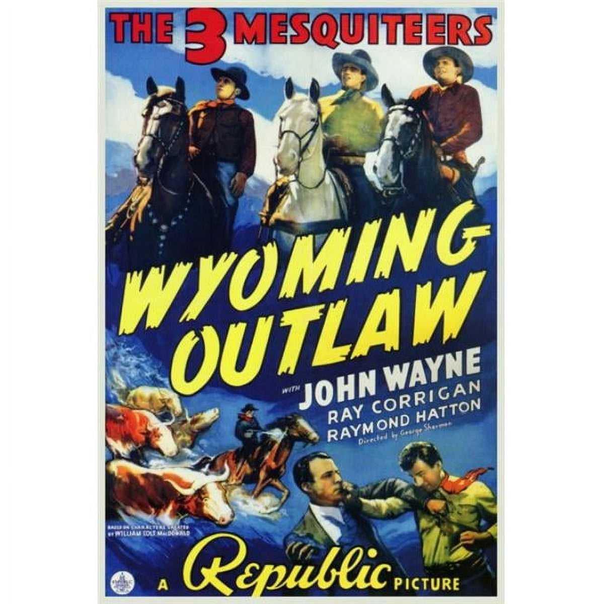 Wyoming Outlaw Movie Poster Print 27x40, classic Western film art