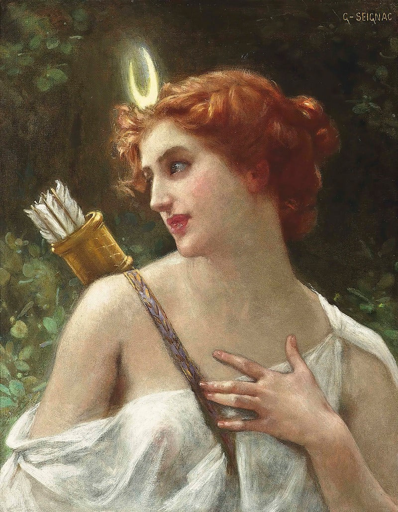 Diana the Huntress art print by Guillaume Seignac, featuring classical artwork.