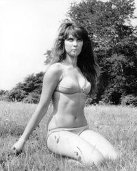 Caroline Munro Sitting in Grass Photo Print - Vintage Style