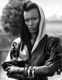Grace Jones iconic portrait photo print showcasing her unique style.
