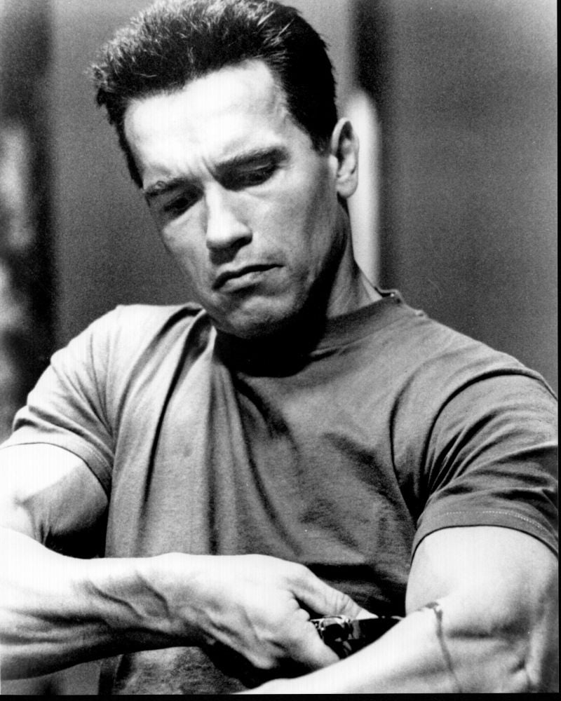 Arnold Schwarzenegger Cutting Arm Photo Print from Terminator 2: Judgment Day