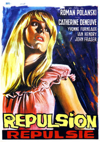 Repulsion movie poster print featuring Catherine Deneuve from 1965.