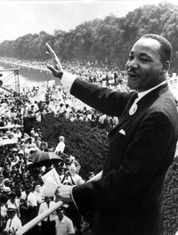 Martin Luther King Jr. giving a speech at the Lincoln Memorial photo print.