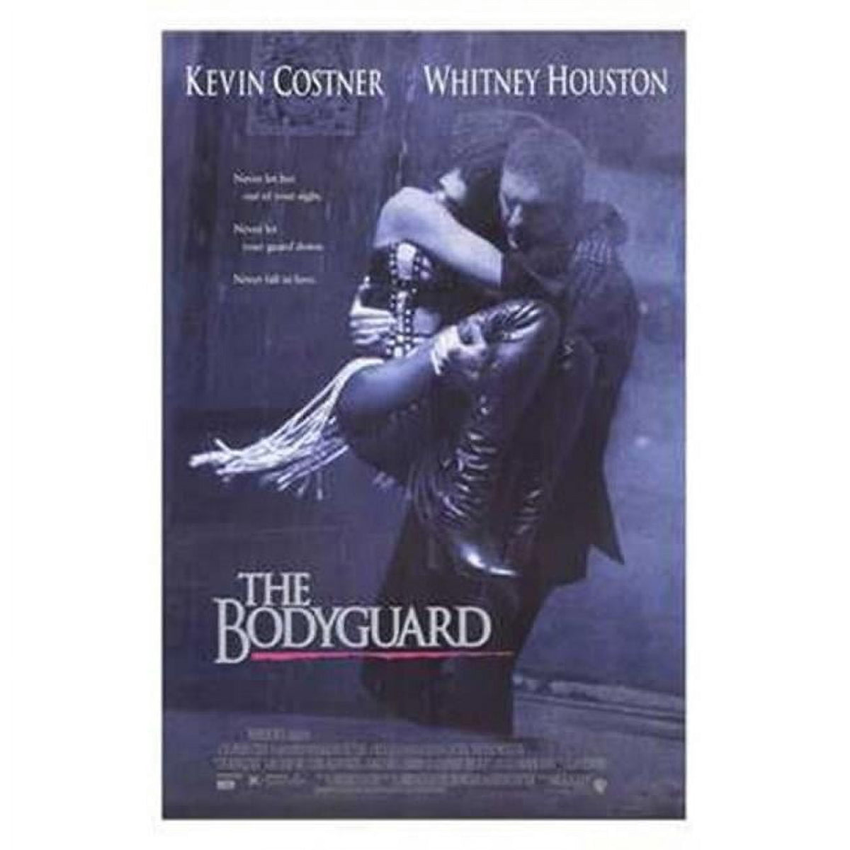 The Bodyguard Movie Poster 11x17 print featuring Whitney Houston and Kevin Costner