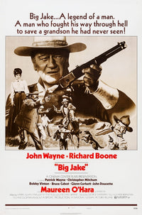 Big Jake Movie Poster featuring John Wayne and Maureen O'Hara in 1971.