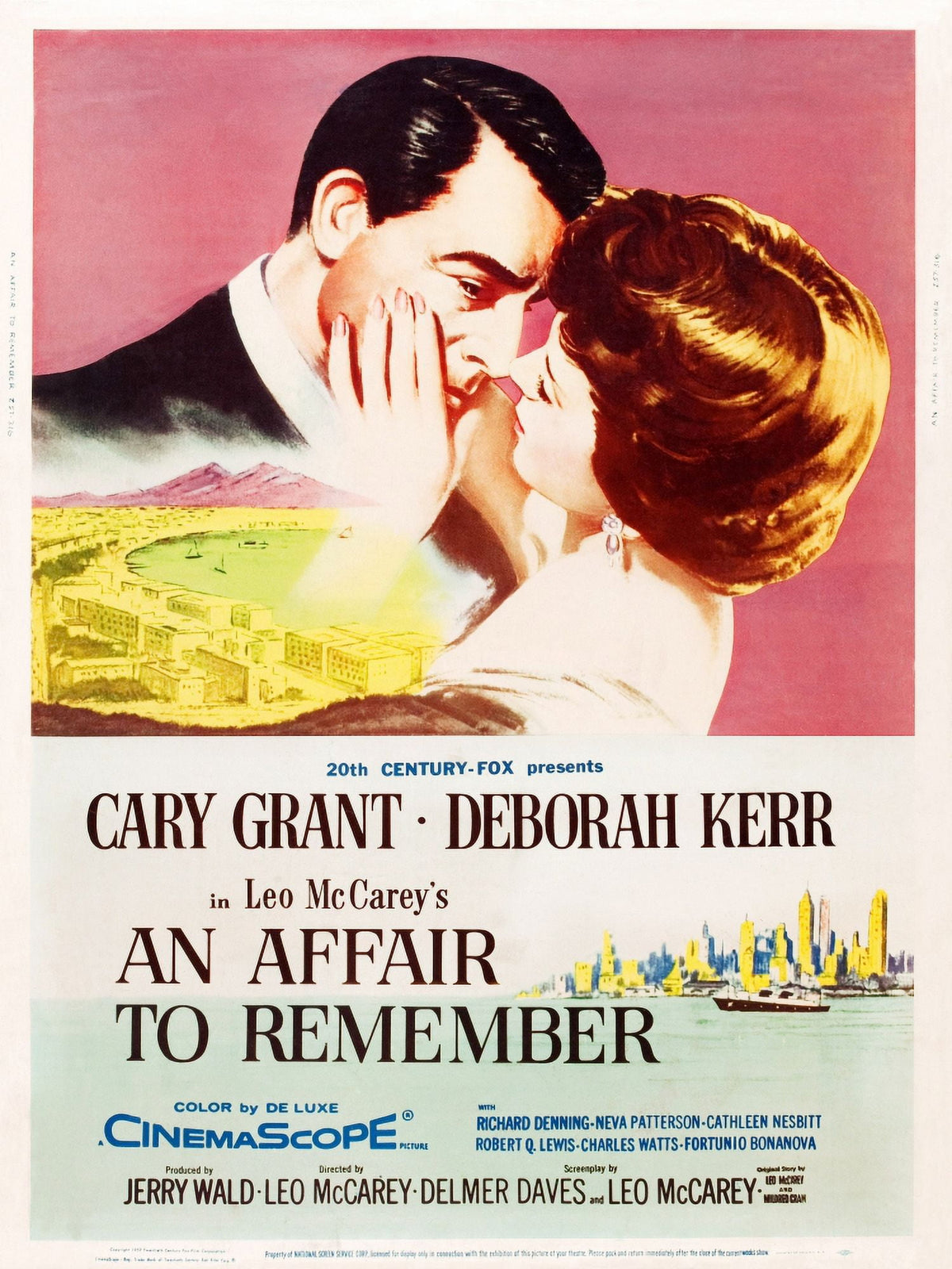An Affair To Remember movie poster print featuring Cary Grant and Deborah Kerr.