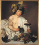 Bacchus poster print depicting the Roman god of wine, available in multiple sizes.