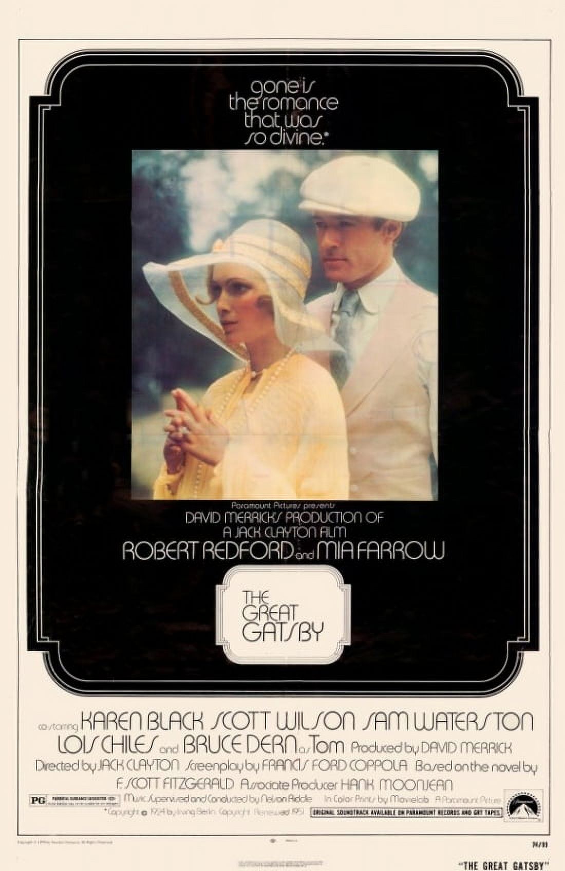 Great Gatsby Movie Poster 11x17 print featuring 1920s design