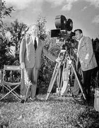 Alfred Hitchcock Filming and Directing Photo Print
