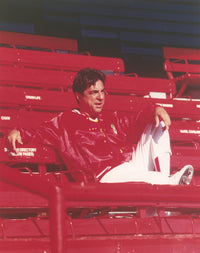 Joe Mantegna portrait photo print in a red jacket.
