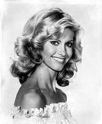 Portrait of Olivia Newton John photo print, vibrant and iconic.