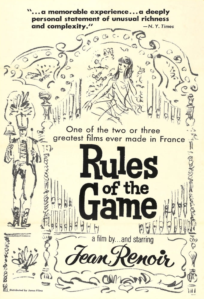 The Rules Of The Game (La Regle Du Jeu) 1939 Movie Poster Print