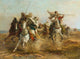 Bedouins Taking Aim Fine Art Print by Adolf Schreyer, showcasing Bedouin culture and adventure.