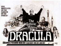 The Satanic Rites of Dracula Movie Masterprint Poster featuring Christopher Lee and Peter Cushing