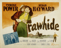 Rawhide movie poster featuring Tyrone Power and Susan Hayward, 1951.